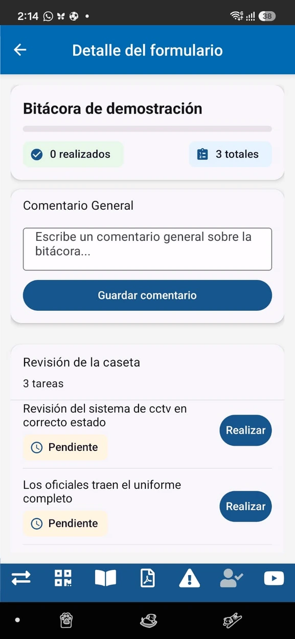 Formulario de verificación